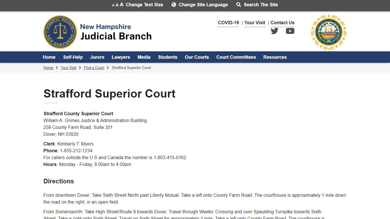 Strafford Superior Court | New Hampshire Judicial Branch