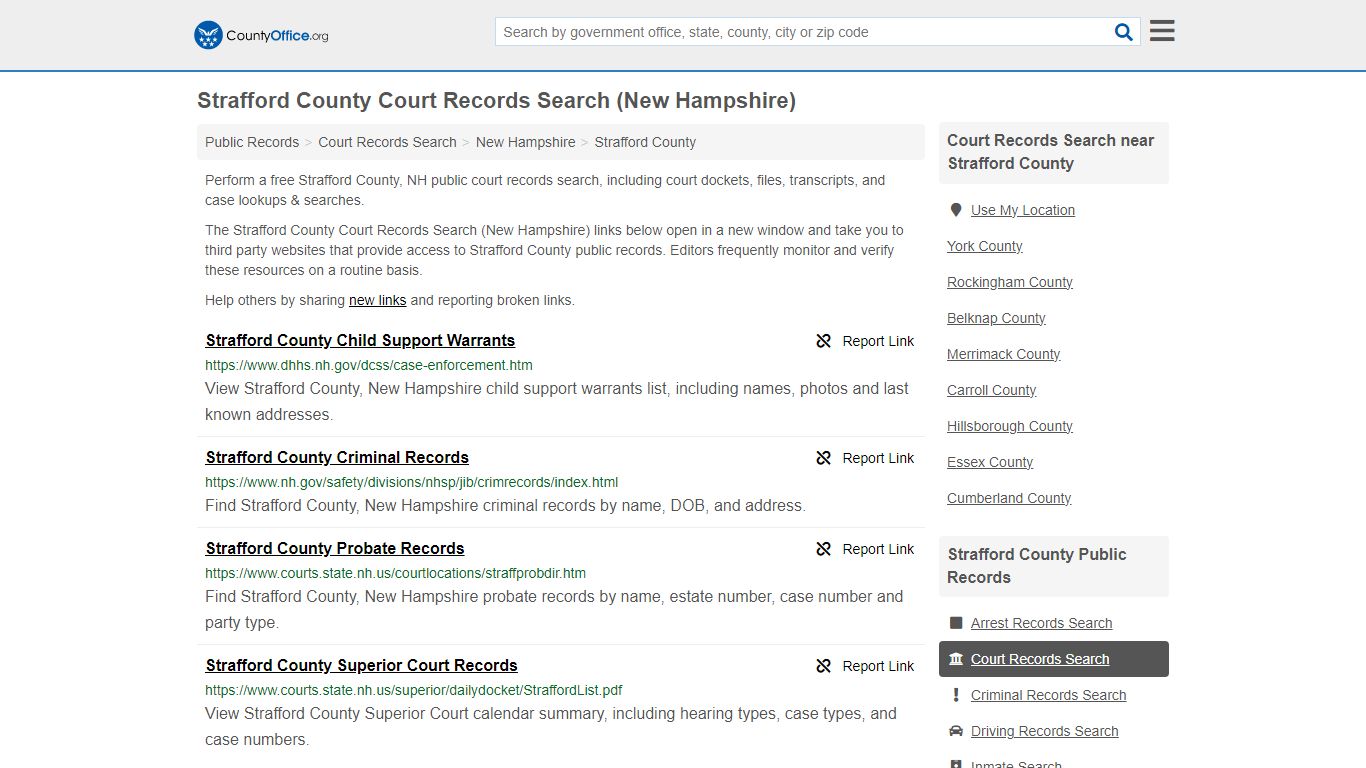 Strafford County Court Records Search (New Hampshire) - County Office