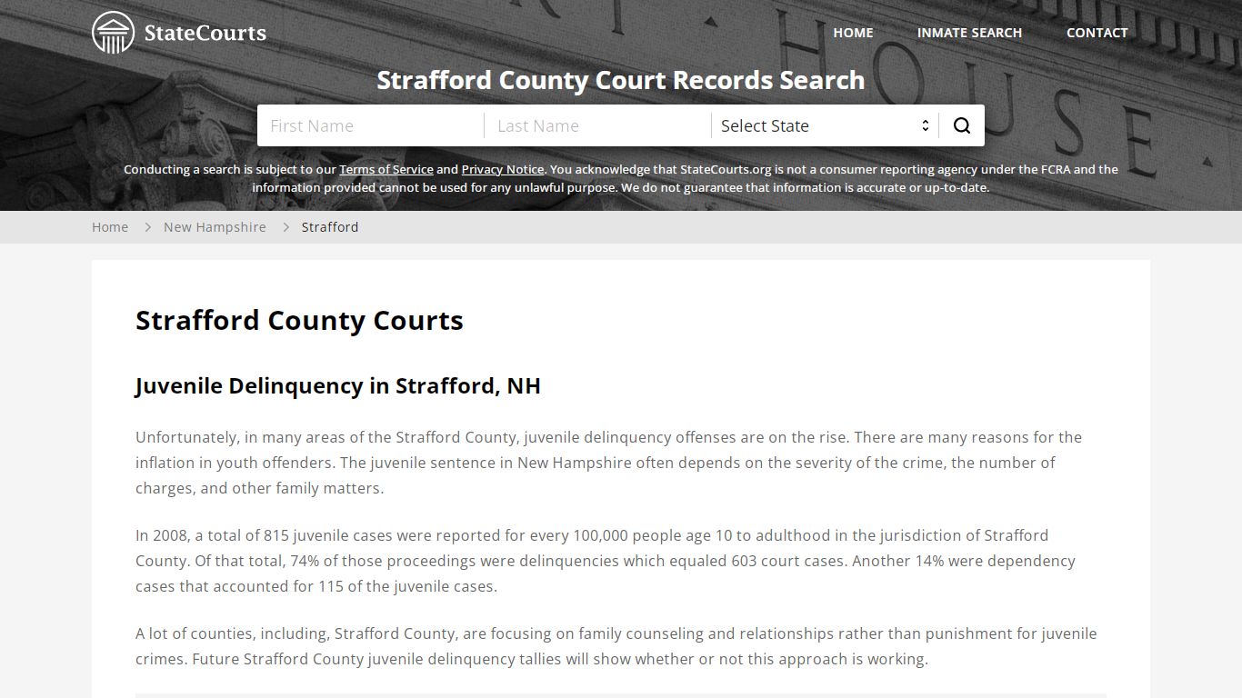 Strafford County, NH Courts - Records & Cases - StateCourts