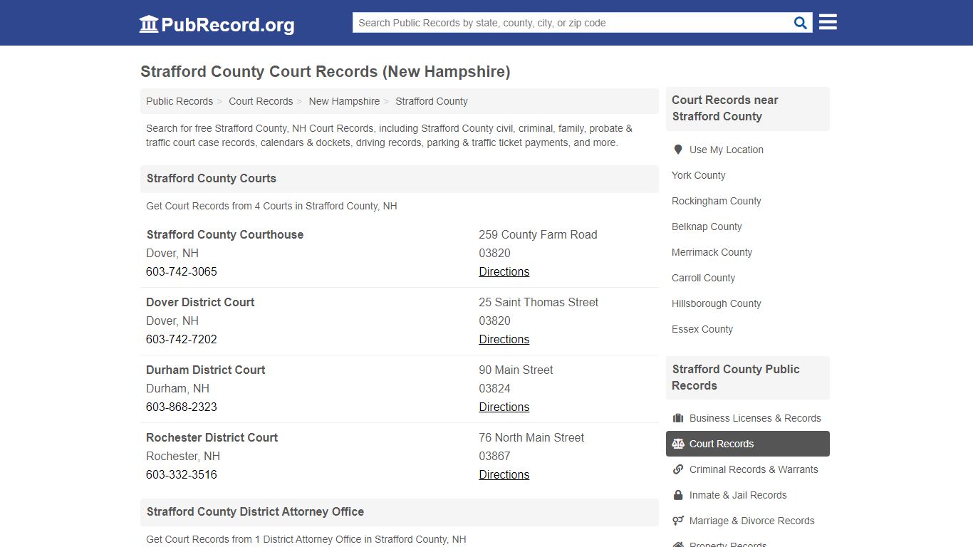 Strafford County Court Records (New Hampshire)